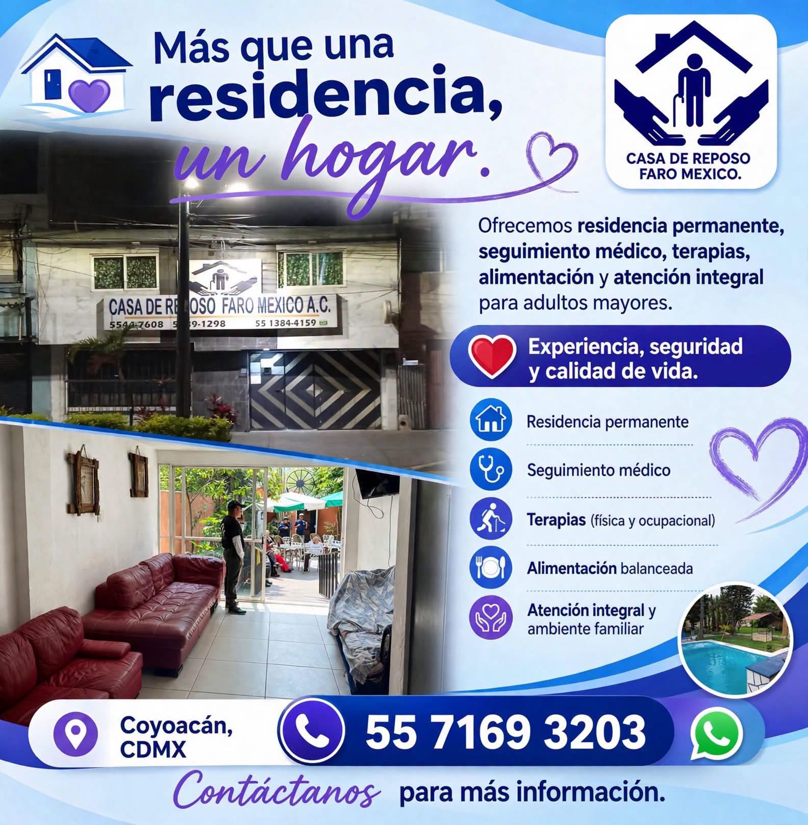 Información sobre residencia y cuidados